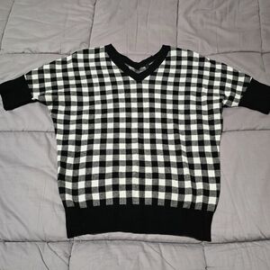 Black and White Checkered Sweater